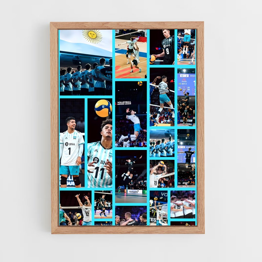 Poster Équipe Volleyeur Argentine – affiche Volleyball (vue 4)